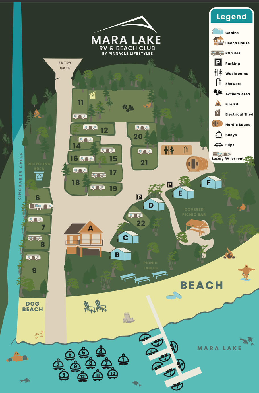 Mentoring under Celina Davies and working for Mad Attic Design Agency, I have a the joy to work on Pinnacle Lifestyle's map Mara Lake location as part of their rebranding and website refresh.